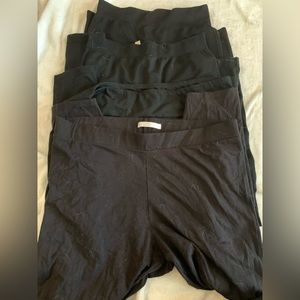 4 pair various brand black leggings all L-XL